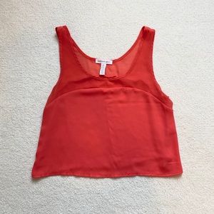 Flowy coral crop top